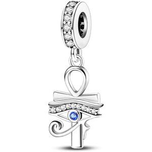 Horus Eye 925 Silver Travel Dangle Charms for Necklaces Pendant